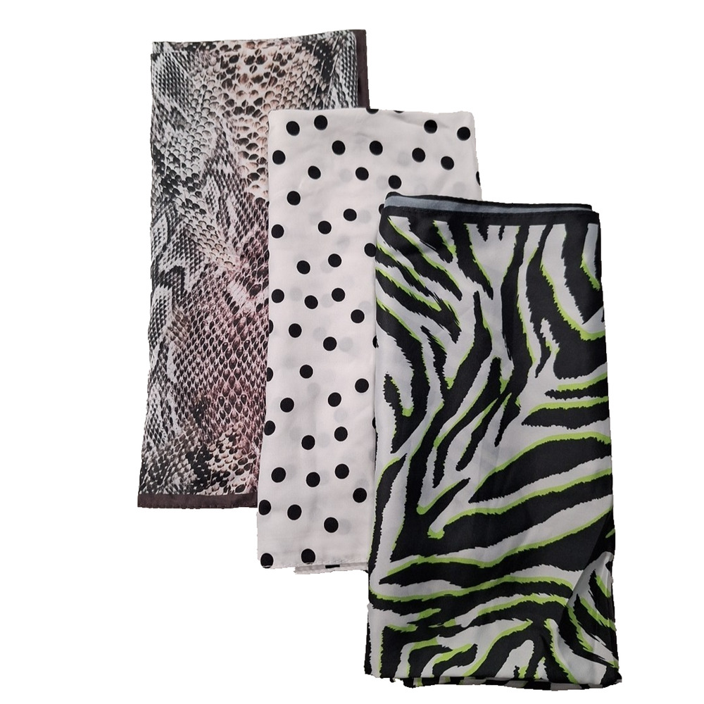 Vertu Women's Scarf Silk Satin 3 Headscarf Shawl Scarfs 20" head Wrap Multi Desi